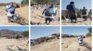 الفاطمي مدير عام بيحان ، يقوم بتفقد سير العمل في جسر السلطان عوض بن الوزير ، في عبية وادي خر ...